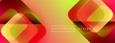 Soyut geometrik şekiller örtüşür, canlı bir değişim etkisi yaratır. Sarı, kırmızı renkler tasarıma egemen, modern estetik.
