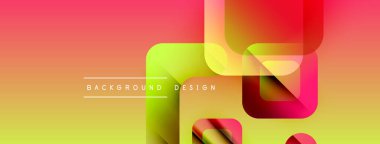 Soyut geometrik şekiller çakışıyor. Renkler sarıdan kırmızıya dönüşüyor. Metin arka plan tasarımı okur. Modern görsel kompozisyon.