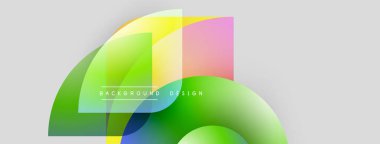 Soyut şekiller örtüşüyor, canlı renk değişimleri yaratıyor. Modern tasarım elementleri dinamik bileşim, temiz estetik.