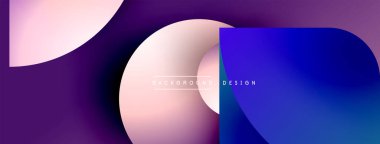 Soyut gradyanlar çakışıyor, dinamik görsel etki yaratıyor. Mor, pembe, mavi renkler kompozisyona hakim. Modern tasarım ögesi.