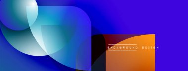 Soyut sıvı şekilleri, canlı mavi gradyanlar, turuncu aksanlar. Modern tasarım, dinamik kompozisyon, pürüzsüz geçişler. Dijital projeler için arkaplan ögesi.