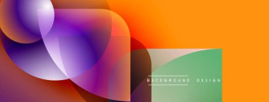 Soyut sıvı şekiller harmanlanarak canlı turuncu ve mor renkler yaratır. Asgari metin yeşil alanda arkaplan tasarımı okuyor.