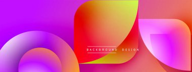 Canlı, soyut bir arkaplan. Üst üste binen şekiller dinamik değişim etkisi yaratır. Parlak renklere sahip modern tasarım, pürüzsüz geçişler.