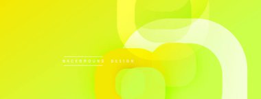 Soyut sarı arkaplan. Üst üste binen şekiller dinamik görsel efekt yaratır. Modern tasarım dijital projeler için uygundur. Parlak, canlı renkler.