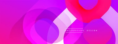 Soyut parlak daireler üst üste binerek dinamik pembe mor gradyan oluşturur. Arkaplan, pankart ve sunumlar için modern tasarım ögesi.