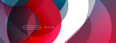 Soyut daireler örtüşüyor, canlı renk eğimleri yaratıyor. Modern tasarım elementleri dinamik görsel deneyim önerir.