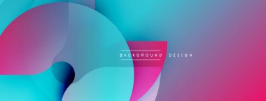 Soyut gradyanlar harmanlanır ve dinamik şekiller yaratır. Pembe, mavi, mor renkler kompozisyona hakim. Metin arkaplan tasarımı okur.