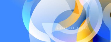 Soyut mavi tasarım, üst üste binen daireler, gradyanlar. Modern, dinamik kompozisyon görsel ilgi yaratır. Yumuşak geçişler, canlı renkler.