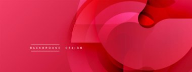 Soyut kırmızı tasarım katmanlı eğriler içerir. Gradyan gölgeler derinlik yaratır, modern estetik. Metin arka plan tasarımı okur. Basit, canlı kompozisyon.