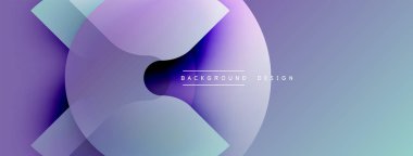 Soyut mor tasarım. Üst üste binen daireler dinamik görsel efekt yaratır. Derece gölgeleri derinliği, modern estetiği gösteriyor..