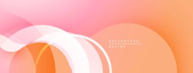 Soyut arkaplan özellikleri akan şekiller, sıcak renkler. Gradyan karışımı şeftali, turuncu, pembe renkler. Minimalist tasarım, modern estetik.