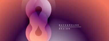 Soyut gradyan şekiller dinamik görsel akış yaratır. Mor, pembe, kırmızı renkler kusursuz bir şekilde harmanlanır. Modern tasarım ögesi.