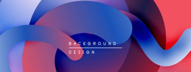 Soyut sıvı şekilleri örtüşür ve canlı renk değişimleri yaratır. Modern tasarım pürüzsüz geçişleri, dinamik bileşimi vurgular.