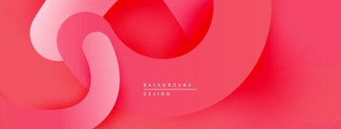 Soyut kırmızı tasarım. Düz kıvrımlar üst üste biniyor, katmanlı görsel efekt yaratıyor. Minimalist tarz, modern estetik.