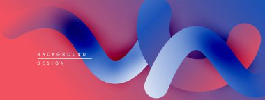 Soyut sıvı şekilleri canlı kırmızıları, mavileri, morları harmanlıyor. Modern tasarım hareketi, enerjiyi, pürüzsüz geçişleri çağrıştırıyor. Arkaplan gradyan renk şeması.