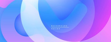 Soyut sıvı şekiller mavileri, morları harmanlıyor. Gradyan renkler dinamik arkaplan tasarımı yaratır. Yumuşak kıvrımlar hareketi, derinliği gösterir.