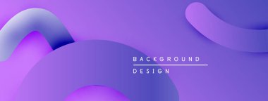 Soyut mor dalgalar akışkan bir zemin yaratır. Minimalist tasarım metin arkaplan tasarımı içerir. Yumuşak eğimler modern estetik sunar.