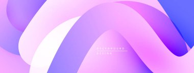 Soyut sıvı şekilleri, mor renkler, dinamik bileşimler. Yumuşak gradyanlar modern arkaplan tasarımı yaratır. Yumuşak kıvrımlar hareketi gösterir.