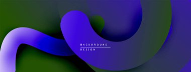 Soyut sıvı şekilleri, canlı gradyanlar. Mavi, mor, yeşil renkler kusursuz bir şekilde harmanlanır. Arka planlar için modern tasarım ögesi.