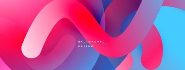 Soyut sıvı şekiller, canlı renklerin karışımı. Modern tasarım, pürüzsüz eğimler dinamik kompozisyon yaratır. Mükemmel arkaplan.