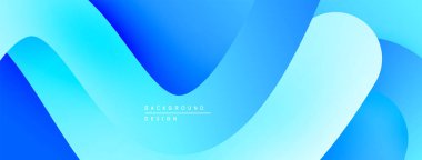 Soyut mavi arkaplan. Pürüzsüz üst üste binen şekiller dinamik ve akıcı bileşimler yaratır. Gradyan gölgeler görsel derinlik sunar.