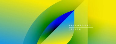 Soyut gradyan tasarımı. Canlı sarı, yeşil, mavi renkler düzgün bir şekilde harmanlanır. Modern estetik, temiz hatlar, basit kompozisyon. Arkaplan ögesi.