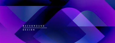 Soyut mor tasarım. Üst üste binen şekiller dinamik değişim etkisi yaratır. Dijital projeler için modern arkaplan.