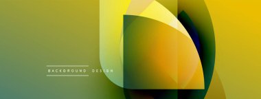 Soyut geometrik tasarım. Üst üste binen şekiller canlı renk değişimleri yaratır. Modern estetik, arka planlar ve afişler için uygun..