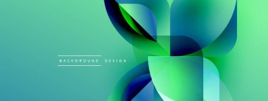Soyut gradyan şekiller çakışıyor, dinamik görsel etki yaratıyor. Teal arkaplanı canlı renk geçişlerini destekler. Modern tasarım ögesi.