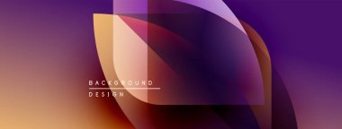 Soyut sıvı şekilleri örtüşür, parlak mor renkler yaratır, turuncu renkler. Modern tasarım elementleri dinamik hareketi, pürüzsüz geçişleri önerir.