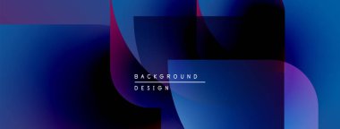 Soyut gradyanlar çakışıyor, dinamik görsel etki yaratıyor. Mavi, mor renkler kompozisyona hakim. Metin arkaplan tasarımı okur.