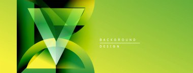 Soyut geometrik tasarım. Canlı yeşil, sarı renkler dinamik görsel efekt yaratır. Sunumlar ve markalaşma için modern arkaplan.