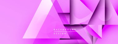 Soyut pembe tasarım katmanlı geometrik şekiller içerir. Gradyan renkler dinamik görsel efekt yaratır. Metin arkaplan tasarımı okur.