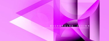 Soyut pembe arkaplan özellikleri üst üste binen geometrik şekiller. Gradyan renkler dinamik görsel efekt yaratır. Metin arkaplan tasarımı okur.
