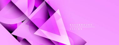 Soyut geometrik şekiller, mor renkler, dinamik kompozisyon. Arka planlar ve sunumlar için modern tasarım öğesi. Minimalist estetik.