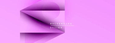 Pembe soyut arkaplan özellikleri katmanlı geometrik şekiller. Gradyan efektli modern tasarım, basit metin ögeleri mevcut.