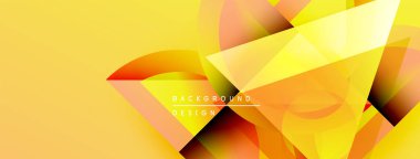 Soyut sarı tasarım, üst üste binen geometrik şekiller. Sıcak tonlar dinamik görsel efekt yaratır. Sunumlar için modern arkaplan.