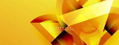 Parlak sarı soyut arka plan. Üst üste binen şekiller dinamik görsel efekt yaratır. Modern tasarım ögeleri sıcak renk paleti sunar.