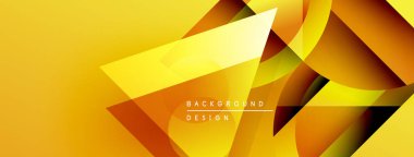 Soyut sarı tasarım geometrik şekiller, gradyanlar içerir. Dinamik kompozisyona sahip modern arkaplan, canlı renkler.