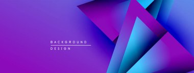 Soyut mor arkaplan. Geometrik şekiller, dinamik görsel efekt oluşturur. Modern tasarım elemanları.