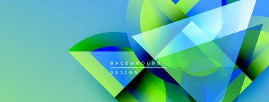 Soyut geometrik şekiller örtüşür, parlak mavi, yeşil eğimler yaratır. Modern tasarım yenilik, enerji ve akıcılık öneriyor. Arkaplan özellikleri metin arkaplanı, tasarım.