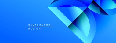 Soyut mavi tasarım. Gradyan şekiller dinamik görsel efekt yaratır. Sunumlar ve web siteleri için modern arkaplan uygun.
