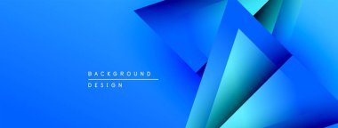 Soyut mavi arkaplan özellikleri katmanlı geometrik şekiller, dinamik görsel efekt yaratır. Dijital projeler için modern tasarım.