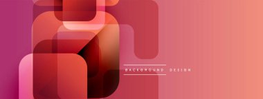 Soyut geometrik şekiller örtüşür, canlı bir değişim etkisi yaratır. Sıcak kırmızılar, portakallar dizaynın hakimi. Minimalist metin mevcut.