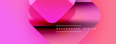 Soyut pembe arka plan. Üst üste binen şekiller dinamik görsel efekt yaratır. Modern tasarım elementleri pürüzsüz eğimler sunar.