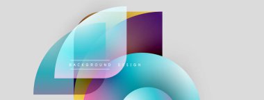 Soyut şekiller örtüşüyor, canlı renk değişimleri yaratıyor. Modern tasarım elementleri dinamik hareketi, pürüzsüz geçişleri öneriyor. Işık arkaplanı görsel etkiyi arttırır.