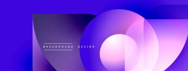Soyut mor arkaplan, üst üste binen daireler, gradyanlar. Metin arka plan tasarımı okur. Modern, canlı görsel kompozisyon.
