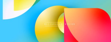Soyut renkli şekiller çakışıyor. Gradyan renkler harmanlanarak, dinamik görsel efekt yaratır. Modern tasarım ögeleri pürüzsüz geçişler sunar.
