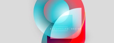Soyut renkli şekiller çakışıyor. Gradyan renkler harmanlanarak modern arkaplan tasarımı oluşturur. Minimalist tarz, pürüzsüz geçişler görünür.
