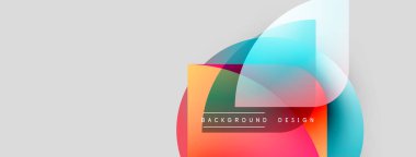 Soyut renkli şekiller örtüşür, dinamik görsel efekt yaratır. Arkaplanda gradyanlar, modern tasarım elementleri var.
